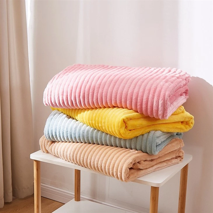 super soft striped  flannel blanket