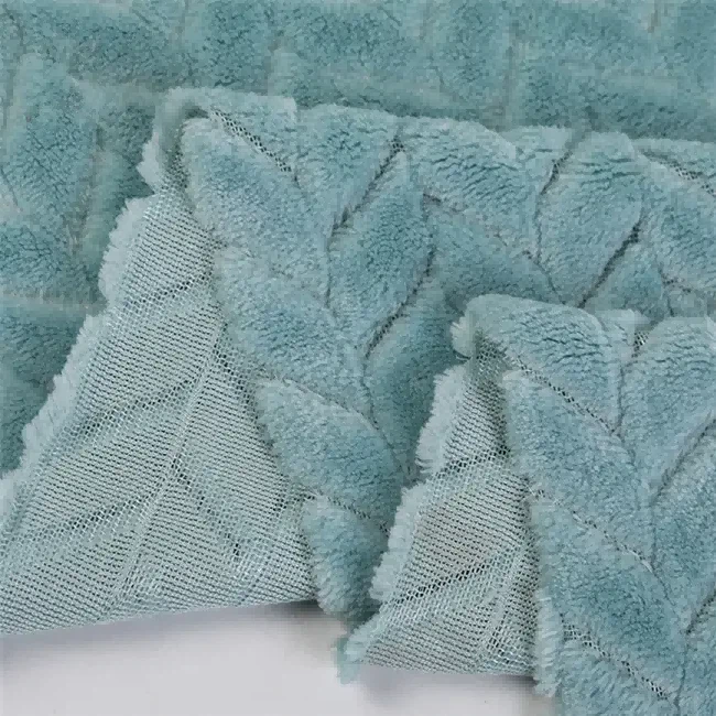 Leaf Jacquard Flannel Fabric Free Sample