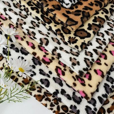 Leopard Ispis Flannel Tkanina