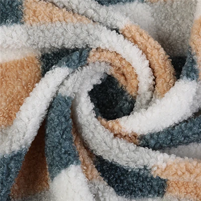 Karirani print Sherpa Fleece tkanina
