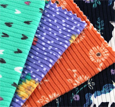 Print Rib Knit Fabric