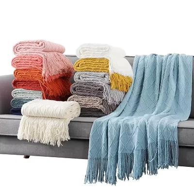 Tassel jacquard pletena pokrivač